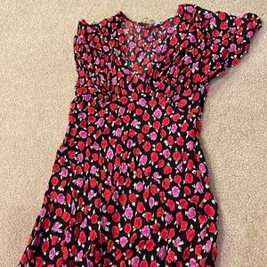 NWOT Zara floral below the knees dress, size L